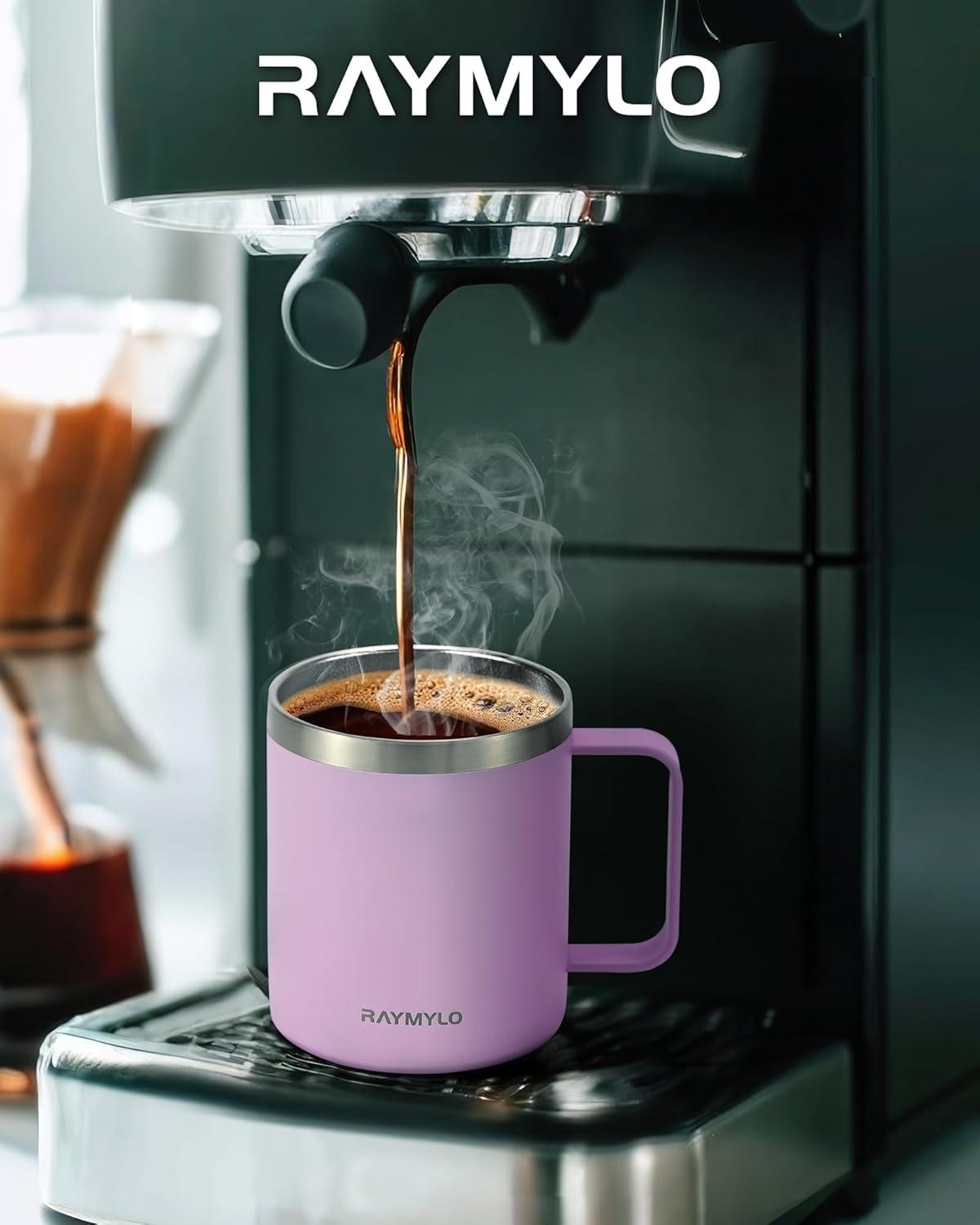 imageInsulated Coffee Mug 24 oz Double Wall Stainless Steel Coffee Mug with Lids LeakProof ampamp Detachable Slider Lid for Thorough Clean Keeps Coffee Cold for 9 Hrs Suitable for Camp Home OfficeLight Purple