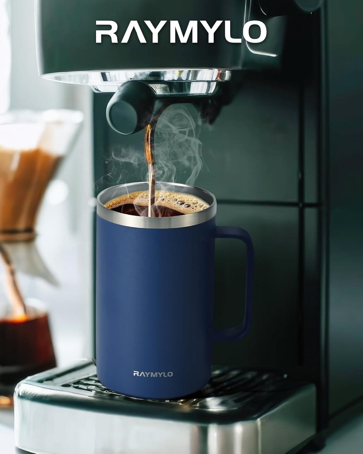 imageInsulated Coffee Mug 24 oz Double Wall Stainless Steel Coffee Mug with Lids LeakProof ampamp Detachable Slider Lid for Thorough Clean Keeps Coffee Cold for 9 Hrs Suitable for Camp Home OfficeNavy Blue