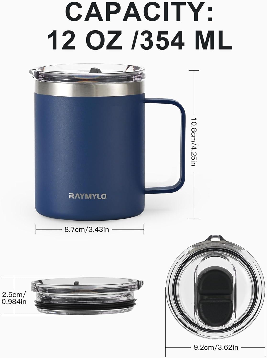 imageInsulated Coffee Mug 24 oz Double Wall Stainless Steel Coffee Mug with Lids LeakProof ampamp Detachable Slider Lid for Thorough Clean Keeps Coffee Cold for 9 Hrs Suitable for Camp Home OfficeNavy Blue