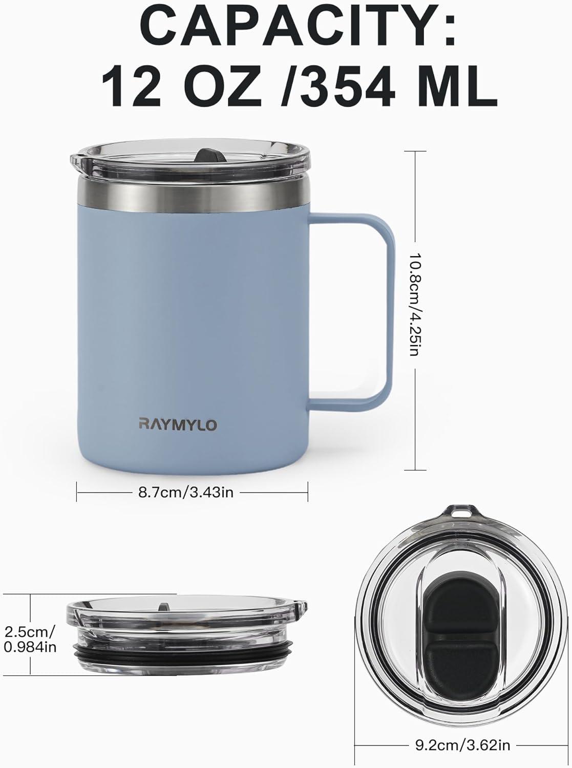 imageInsulated Coffee Mug 24 oz Double Wall Stainless Steel Coffee Mug with Lids LeakProof ampamp Detachable Slider Lid for Thorough Clean Keeps Coffee Cold for 9 Hrs Suitable for Camp Home OfficeSky Blue