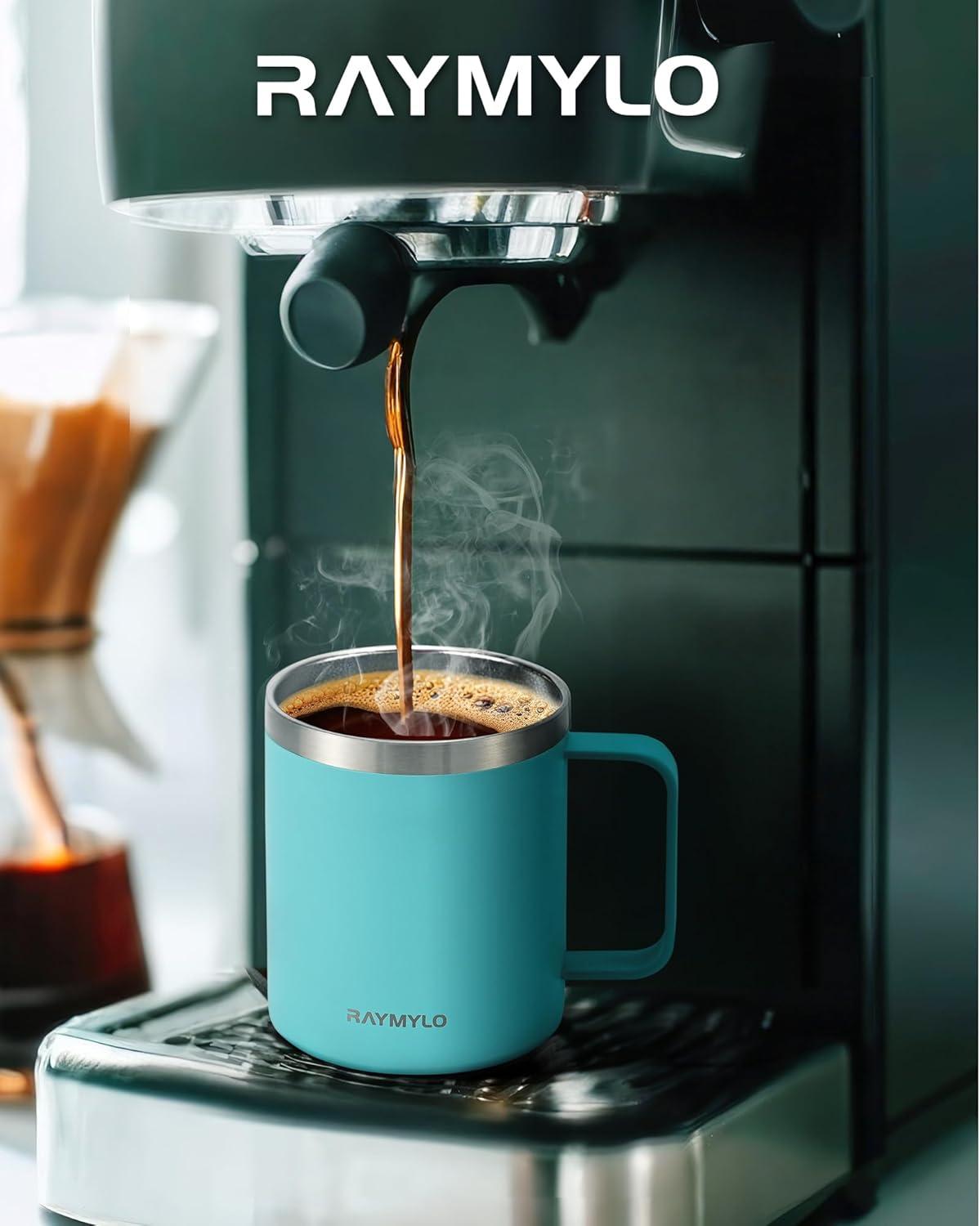 imageInsulated Coffee Mug 24 oz Double Wall Stainless Steel Coffee Mug with Lids LeakProof ampamp Detachable Slider Lid for Thorough Clean Keeps Coffee Cold for 9 Hrs Suitable for Camp Home OfficeSeafoam