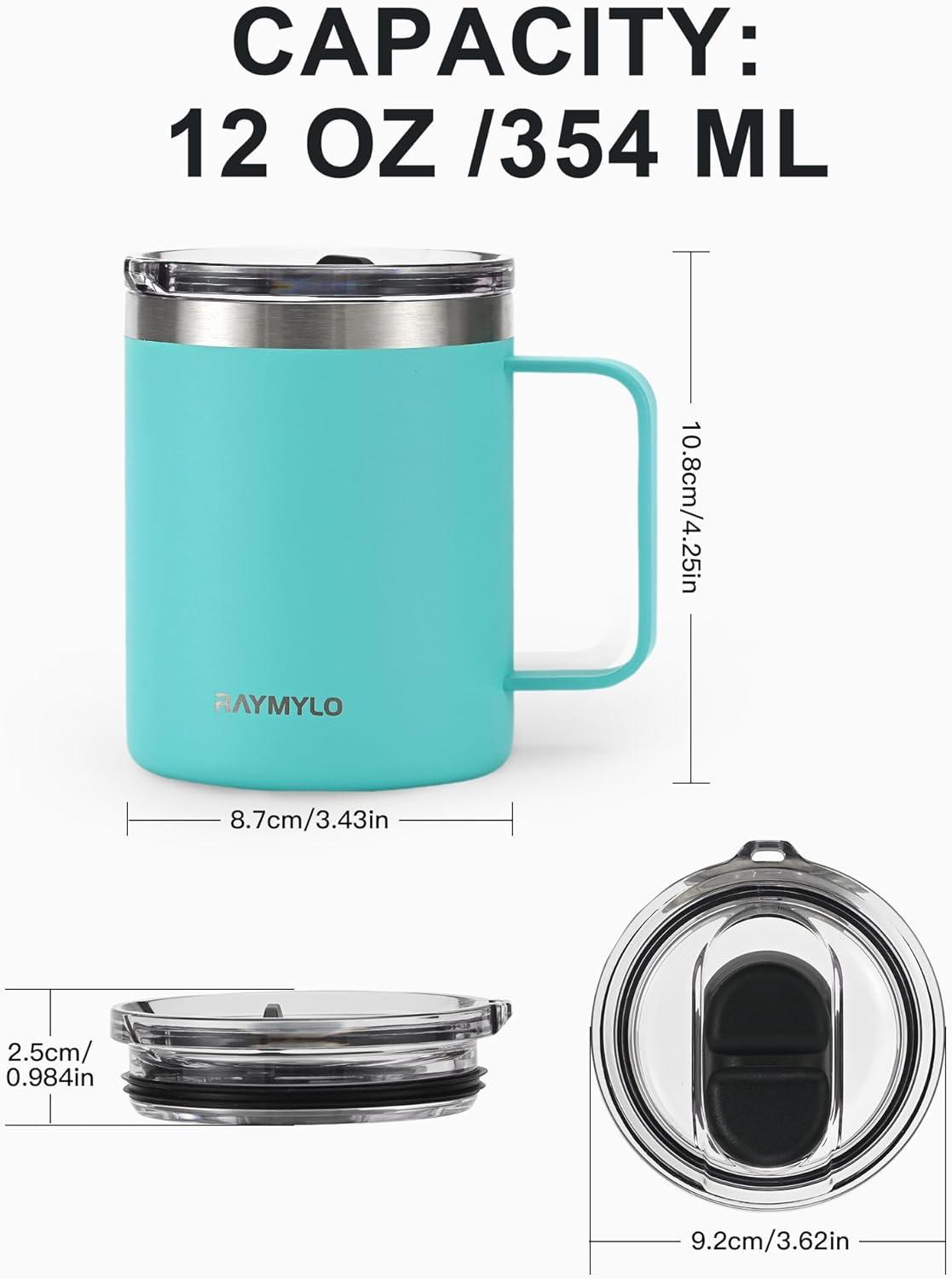 imageInsulated Coffee Mug 24 oz Double Wall Stainless Steel Coffee Mug with Lids LeakProof ampamp Detachable Slider Lid for Thorough Clean Keeps Coffee Cold for 9 Hrs Suitable for Camp Home OfficeSeafoam
