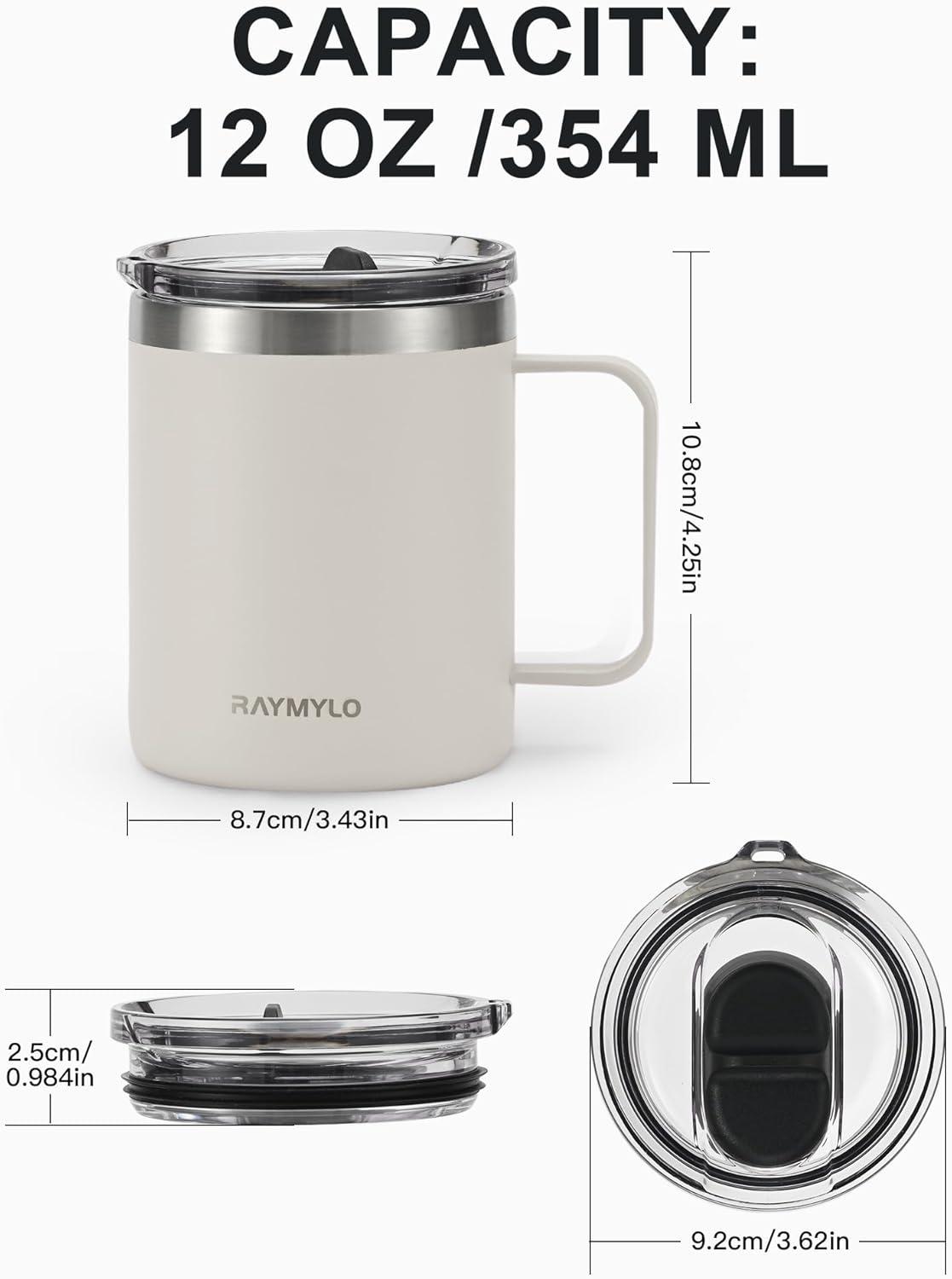 imageInsulated Coffee Mug 24 oz Double Wall Stainless Steel Coffee Mug with Lids LeakProof ampamp Detachable Slider Lid for Thorough Clean Keeps Coffee Cold for 9 Hrs Suitable for Camp Home OfficeAlmond