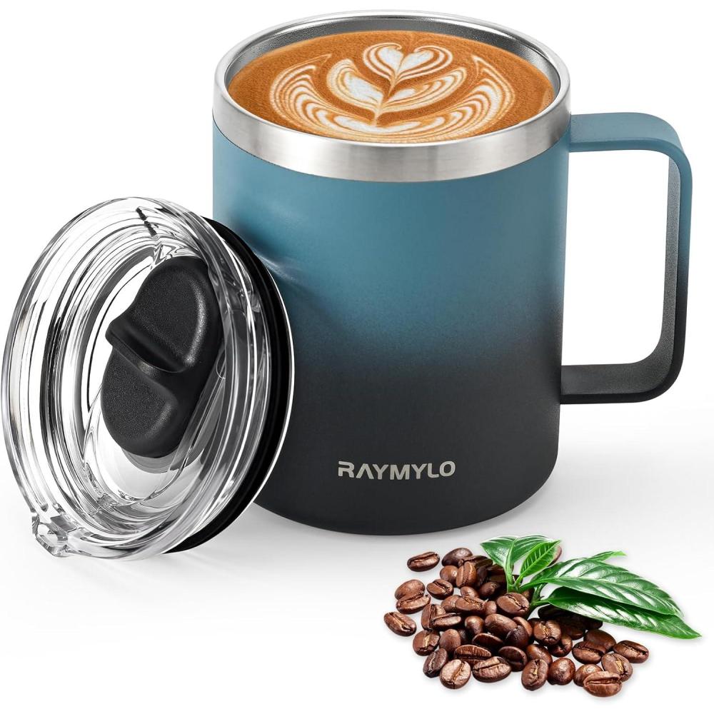 imageInsulated Coffee Mug 24 oz Double Wall Stainless Steel Coffee Mug with Lids LeakProof ampamp Detachable Slider Lid for Thorough Clean Keeps Coffee Cold for 9 Hrs Suitable for Camp Home OfficeIndigoBlack