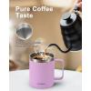 Insulated Coffee Mug 24 oz, Double Wall Stainless Steel Coffee Mug with Lids, Leak-Proof & Detachable Slider Lid for Thorough Clean, Keeps Coffee Cold for 9 Hrs, Suitable for Camp Home Office(Light Purple)