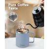 Insulated Coffee Mug 24 oz, Double Wall Stainless Steel Coffee Mug with Lids, Leak-Proof & Detachable Slider Lid for Thorough Clean, Keeps Coffee Cold for 9 Hrs, Suitable for Camp Home Office(Sky Blue)