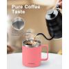 Insulated Coffee Mug 24 oz, Double Wall Stainless Steel Coffee Mug with Lids, Leak-Proof & Detachable Slider Lid for Thorough Clean, Keeps Coffee Cold for 9 Hrs, Suitable for Camp Home Office(Rose Red)