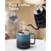 Insulated Coffee Mug 24 oz, Double Wall Stainless Steel Coffee Mug with Lids, Leak-Proof & Detachable Slider Lid for Thorough Clean, Keeps Coffee Cold for 9 Hrs, Suitable for Camp Home Office(Indigo/Black)