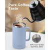 Insulated Coffee Mug 24 oz, Double Wall Stainless Steel Coffee Mug with Lids, Leak-Proof & Detachable Slider Lid for Thorough Clean, Keeps Coffee Cold for 9 Hrs, Suitable for Camp Home Office(Azure)