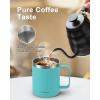 Insulated Coffee Mug 24 oz, Double Wall Stainless Steel Coffee Mug with Lids, Leak-Proof & Detachable Slider Lid for Thorough Clean, Keeps Coffee Cold for 9 Hrs, Suitable for Camp Home Office(Seafoam)