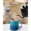 Insulated Coffee Mug 24 oz, Double Wall Stainless Steel Coffee Mug with Lids, Leak-Proof & Detachable Slider Lid for Thorough Clean, Keeps Coffee Cold for 9 Hrs, Suitable for Camp Home Office(Cyan Blue)