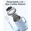 Insulated Coffee Mug 24 oz, Double Wall Stainless Steel Coffee Mug with Lids, Leak-Proof & Detachable Slider Lid for Thorough Clean, Keeps Coffee Cold for 9 Hrs, Suitable for Camp Home Office(Azure)