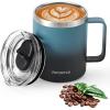 Insulated Water Bottle 20oz (Indigo/Black) + Insulated Coffee Mug 12oz (Indigo/Black)