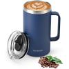 Insulated Water Bottle 87oz (Navy Blue) + Insulated Coffee Mug 24oz (Navy Blue)
