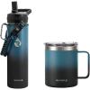Insulated Water Bottle 20oz (Indigo/Black) + Insulated Coffee Mug 12oz (Indigo/Black)