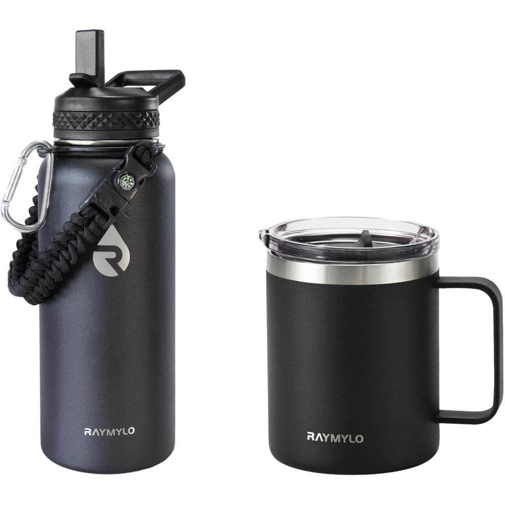 imageInsulated Water Bottle 32oz Magic Black  Insulated Coffee Mug 12oz Magic Black
