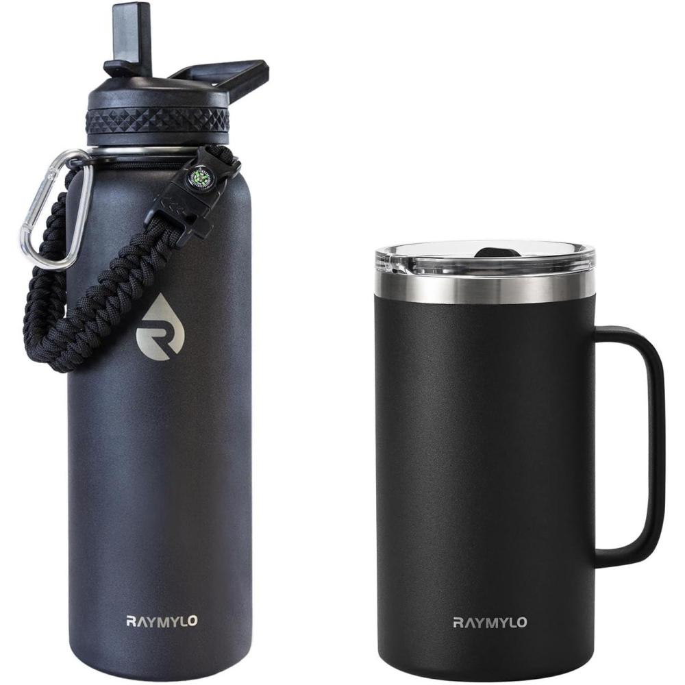 imageInsulated Water Bottle 40oz Magic Black Insulated Coffee Mug 24oz IndigoBlack