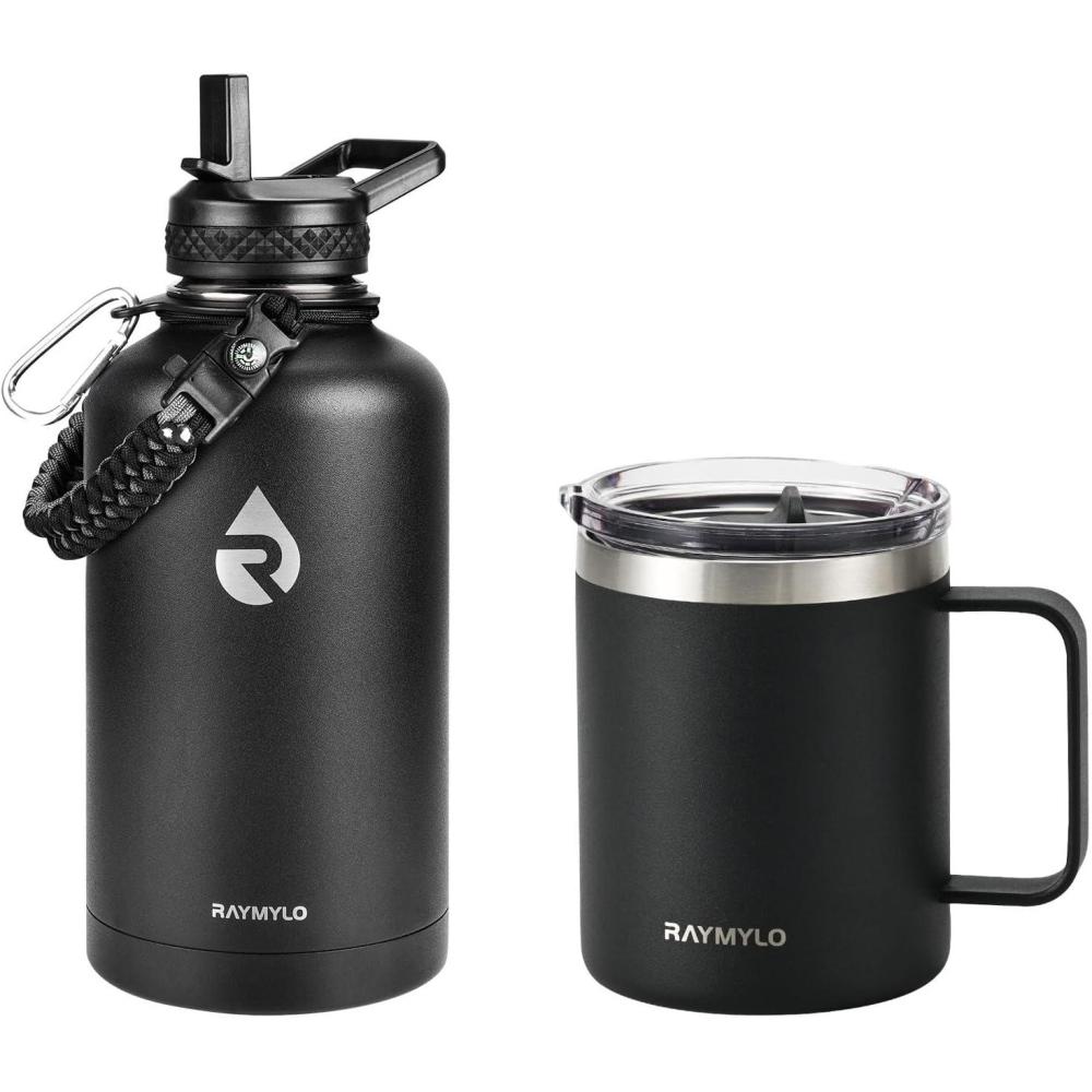 imageInsulated Water Bottle 64oz Magic Black  Insulated Coffee Mug 12oz Magic Black