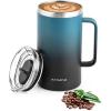 Insulated Water Bottle 128oz (Indigo/Black) + Insulated Coffee Mug 24oz (Indigo/Black)