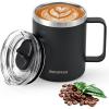 Insulated Water Bottle 20oz (Magic Black) + Insulated Coffee Mug 12oz (Magic Black)