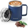 Insulated Water Bottle 64oz (Navy Blue) + Insulated Coffee Mug 12oz (Navy Blue)