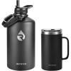 Insulated Water Bottle 128oz (Magic Black) + Insulated Coffee Mug 24oz (Magic Black)