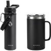 Insulated Water Bottle 24oz (Magic Black) + Insulated Coffee Mug 24oz (Magic Black)