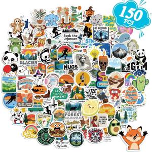 Stickers for Adults and Kids, Waterproof Vinyl Stickers for Water Bottle & Phone Cases & Laptop & Skateboard & Luggage, Cute Funny Aesthetic Stickers, 150 PCS(Mixed Themes)