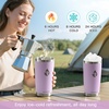 RAYMYLO Insulated Travel Coffee Tumbler 20oz, Detachable & Spill-Proof Slider Lid for Thorough Clean, Stainless Steel Reusable Coffee Mug with Lid Fits Most Car Cup Holder & BPA Free(Light Purple)