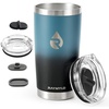 RAYMYLO Insulated Travel Coffee Tumbler 20oz, Detachable & Spill-Proof Slider Lid for Thorough Clean, Stainless Steel Reusable Coffee Mug with Lid Fits Most Car Cup Holder & BPA Free(Indigo/Black)