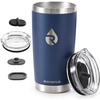 RAYMYLO Insulated Travel Coffee Tumbler 20oz, Detachable & Spill-Proof Slider Lid for Thorough Clean, Stainless Steel Reusable Coffee Mug with Lid Fits Most Car Cup Holder & BPA Free(Navy Blue)