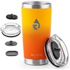 RAYMYLO Insulated Travel Coffee Tumbler 20oz, Detachable & Spill-Proof Slider Lid for Thorough Clean, Stainless Steel Reusable Coffee Mug with Lid Fits Most Car Cup Holder & BPA Free(Ombre Orange)