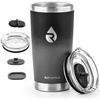 RAYMYLO Insulated Travel Coffee Tumbler 20oz, Detachable & Spill-Proof Slider Lid for Thorough Clean, Stainless Steel Reusable Coffee Mug with Lid Fits Most Car Cup Holder & BPA Free(Dark Gray)