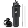 RAYMYLO 40oz Water Bottle Insulated (Black) + 40oz Insulated Water Bottle for Car (Black)