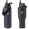 RAYMYLO 40oz Water Bottle Insulated (Black) + 40oz Insulated Water Bottle for Car (Black)