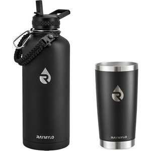 RAYMYLO Insulated Water Bottle 87 oz bundle with 20 oz Coffee Tumbler, Triple Wall Vacuum Stainless Steel, Leak Proof & Non-BPA,
