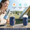 RAYMYLO Insulated Travel Coffee Tumbler 20oz, Detachable & Spill-Proof Slider Lid for Thorough Clean, Stainless Steel Reusable Coffee Mug with Lid Fits Most Car Cup Holder & BPA Free (Pack of 2)(Navy Blue)